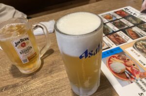 やきとん一粋家西葛西店のハッピーアワーで頼んだ生ビール