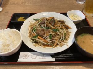 やきとん一粋家西葛西店ランチのレバニラ炒め